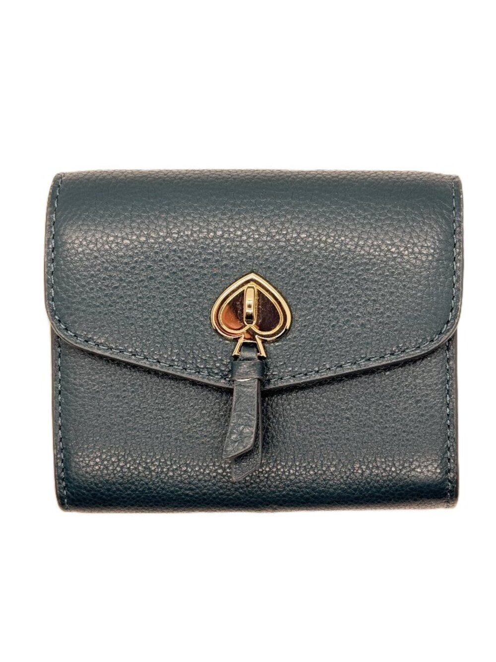 Kate Spade Marti Small Flap Pebbled Leather Wallet - Peacock Sapphire - NWOT - Picture 3 of 7